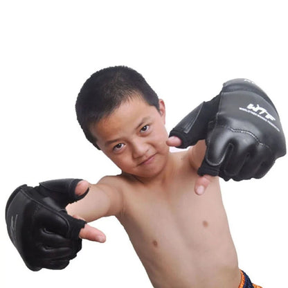 Children Karate Boxing Gloves - Black Extra Small 3 - 6 Years