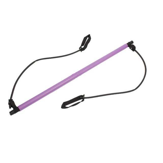 Portable Pilates Bar and Resistance Band - Purple