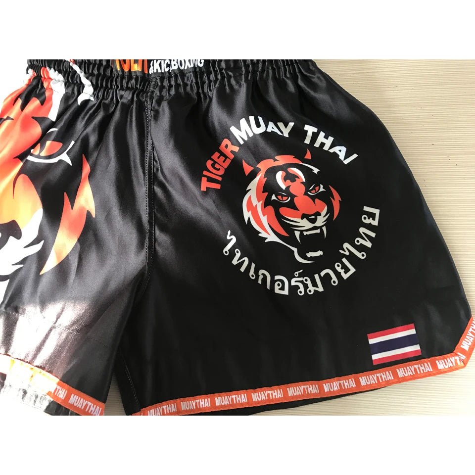 MMA Tiger Muay Thai boxing SHorts - Black Medium