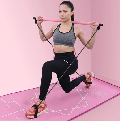 Portable Pilates Bar and Resistance Band - Yellow